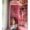 London Telephone Booth Decorative Pink Iron Interior London Telephone Booth Supplier